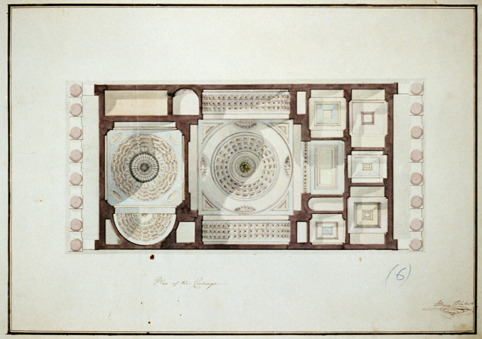 [Bank building (2nd Bank of the United States") Pennsylvania. Reflected ceiling plan]", 1818 — historic drawing