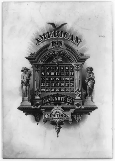 [Calendar for Nov. 1878 - advertisement for American Bank Note Co., New York]