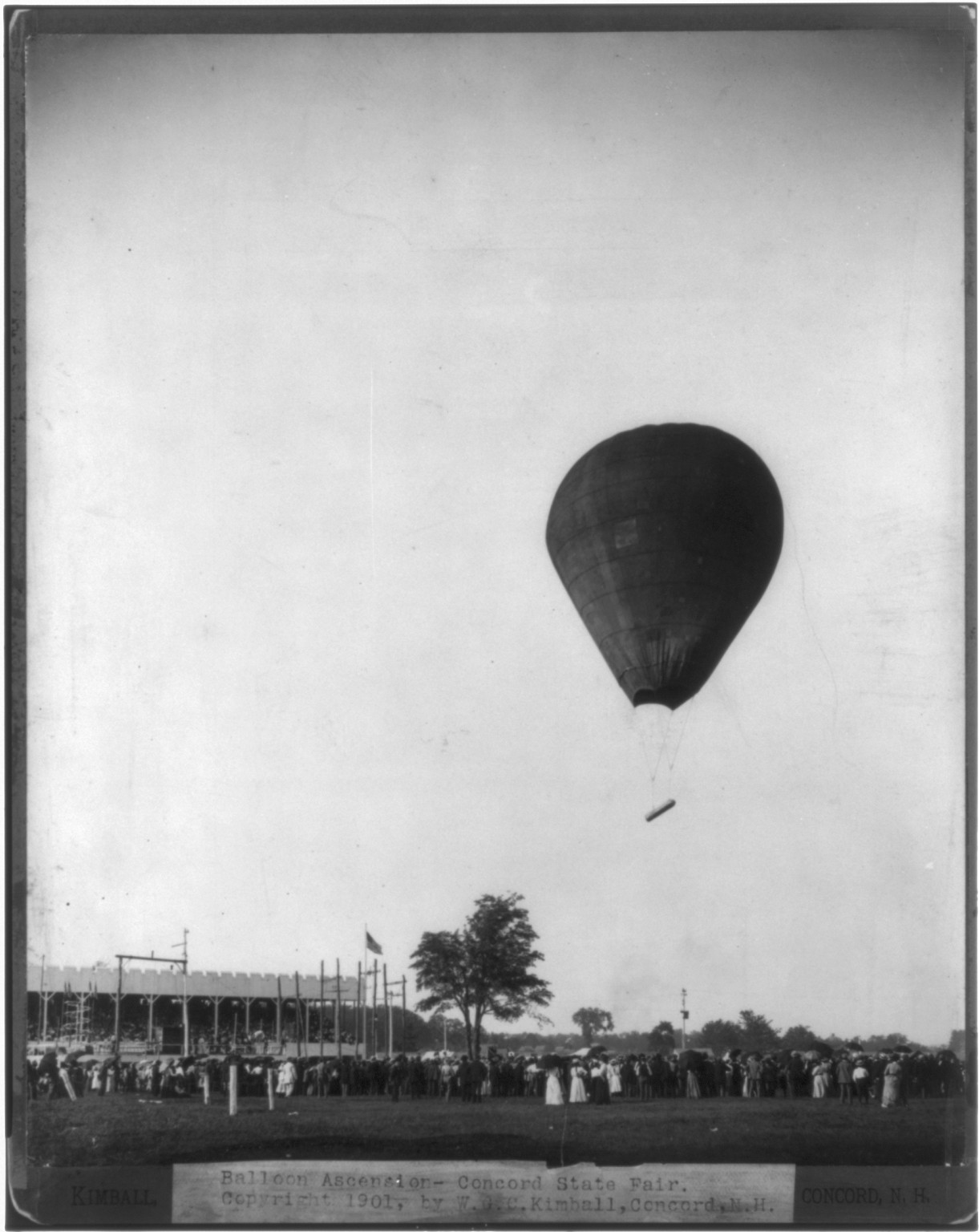 Balloon Ascension - Concord State Fair, Concord, N.H., c1901. — historic photograph