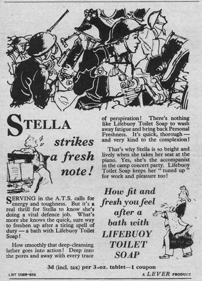 Stella strikes a fresh note: Lifebuoy Toilet Soap advertisement