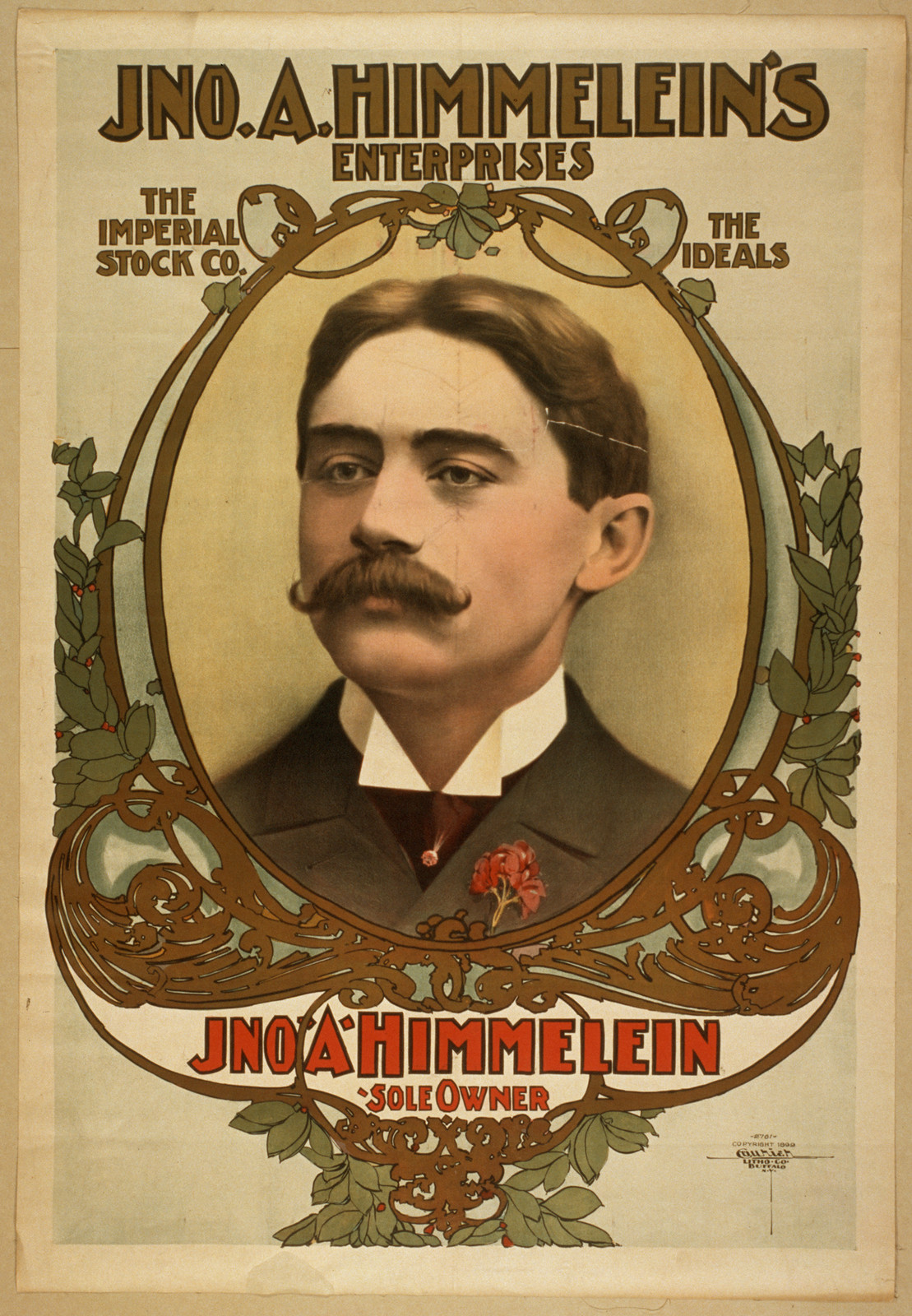Jno. A. Himmeleins Enterprises The Imperial Stock Co. The Ideals., 1899 — vintage poster