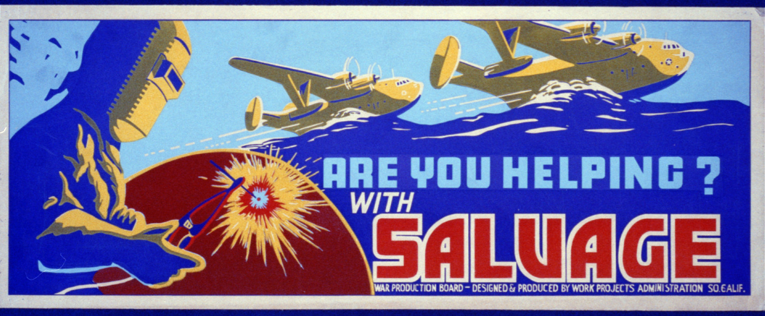 Are you helping? with salvage, 1941 — vintage poster
