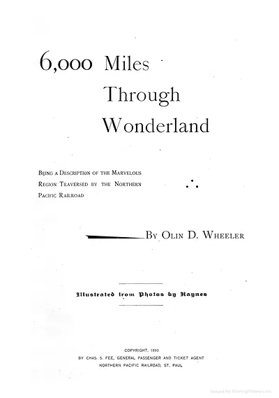 6,000 Miles Through Wonderland, title page by Olin D. Wheeler