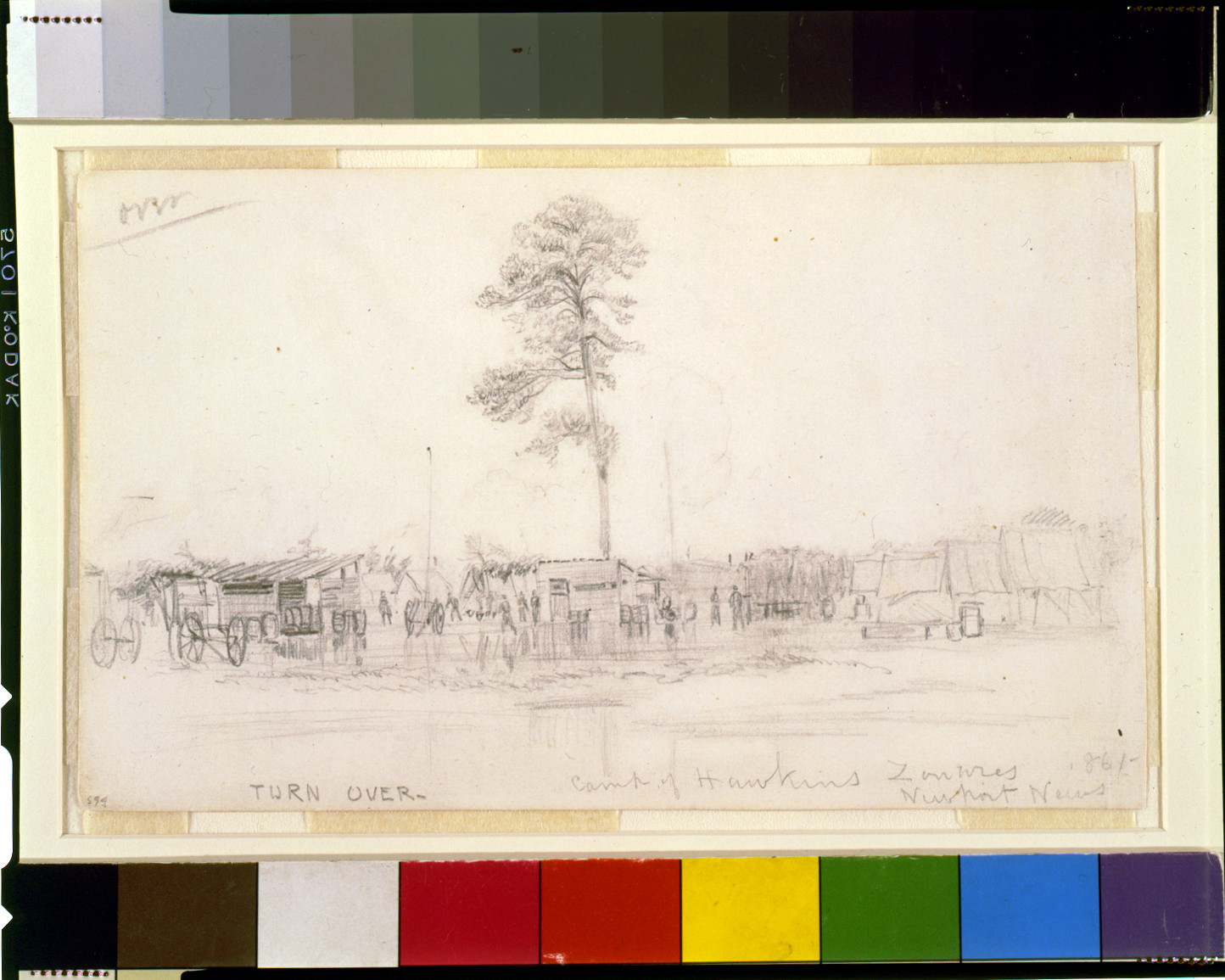 Camp of Hawkins Zouaves. Newport News. 1861, 1861 [May-September] — historic drawing