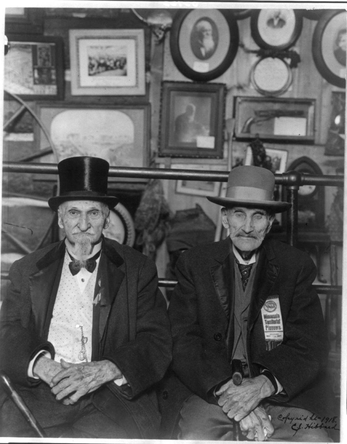 Two old settlers, c1918 Sept. 23. — historic photograph