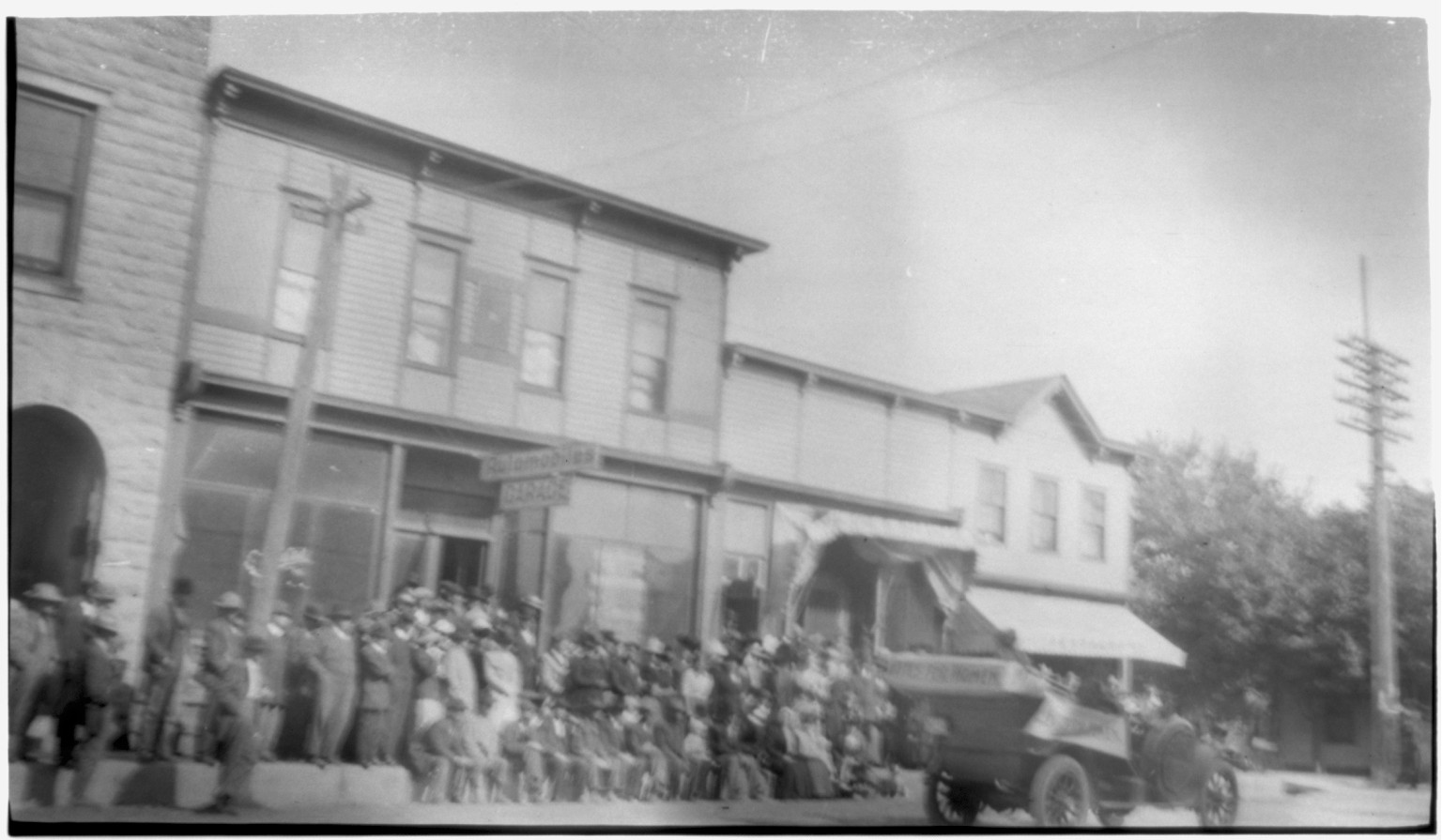Historic Street Photo - Belle Case La Follette in votes for women auto — historic print