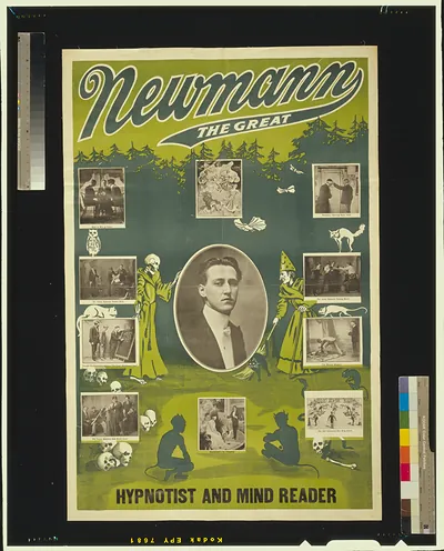 Newmann the Great hypnotist and mind reader.