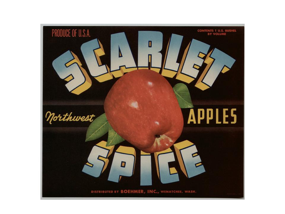 Scarlet Spice Northwest Apples crate label — historic image