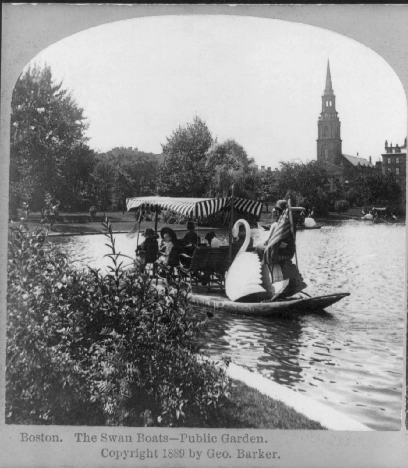 Boston. The swan boats - Public Garden, c1889. — historic photograph