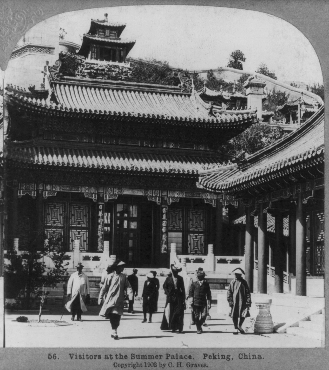 Visitors at the Summer Palace [exterior], Peking, China, c1902. — historic photograph