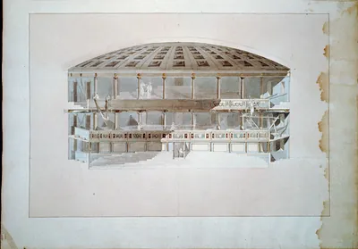 [Theater and hotel building (Theatre Richmond Virginia. 5--section of theatre with figures]"