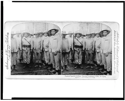 Typical Spanish soldiers--leaving Cienfuegos, Cuba, for Spain