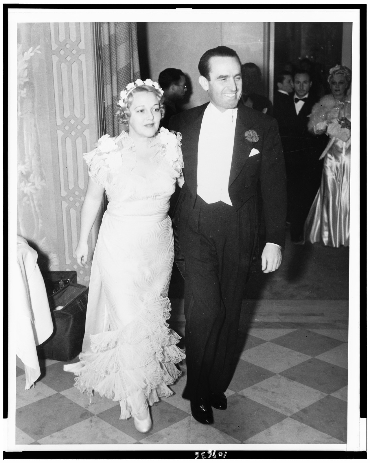 Movie stars at Mayfair ball — historic photograph
