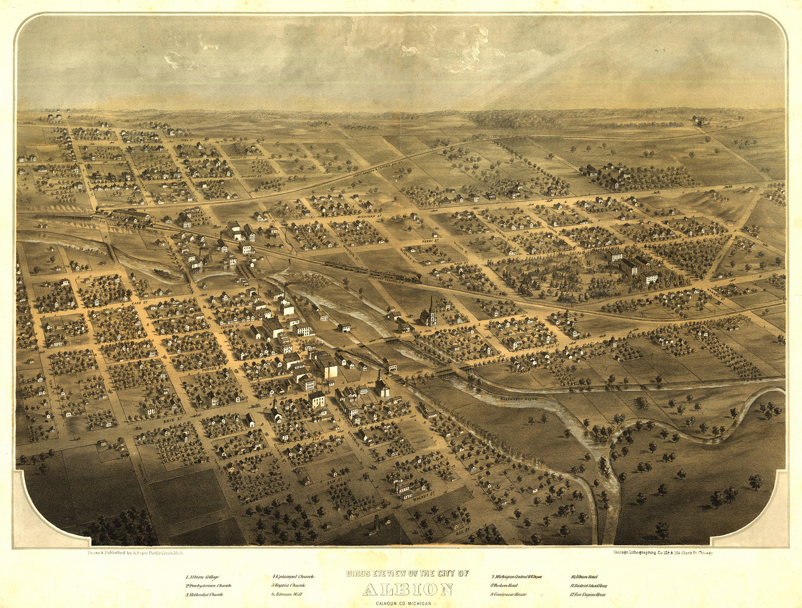 Albion, Michigan, 1868, 1868 — antique map