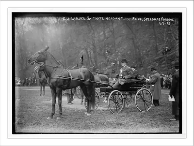 E.J. Laplace and horse "Kate Nelson" - first prize, Speedway Parade