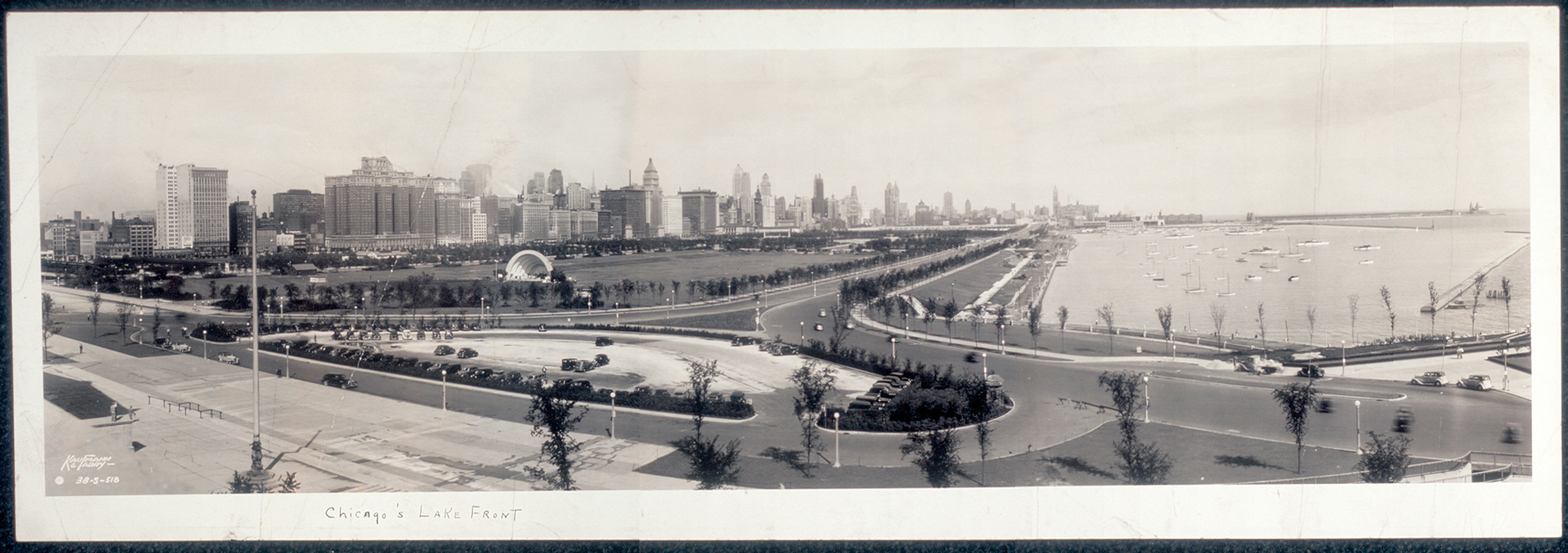 Chicagos lake front, Illinois, 1938, 1938 — historic image