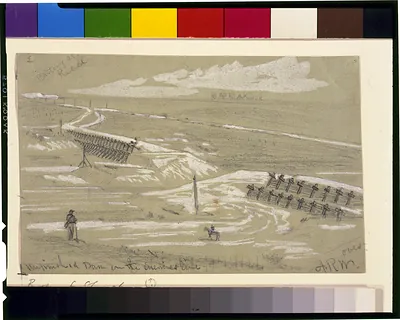 Unfinished dam on the enemies line