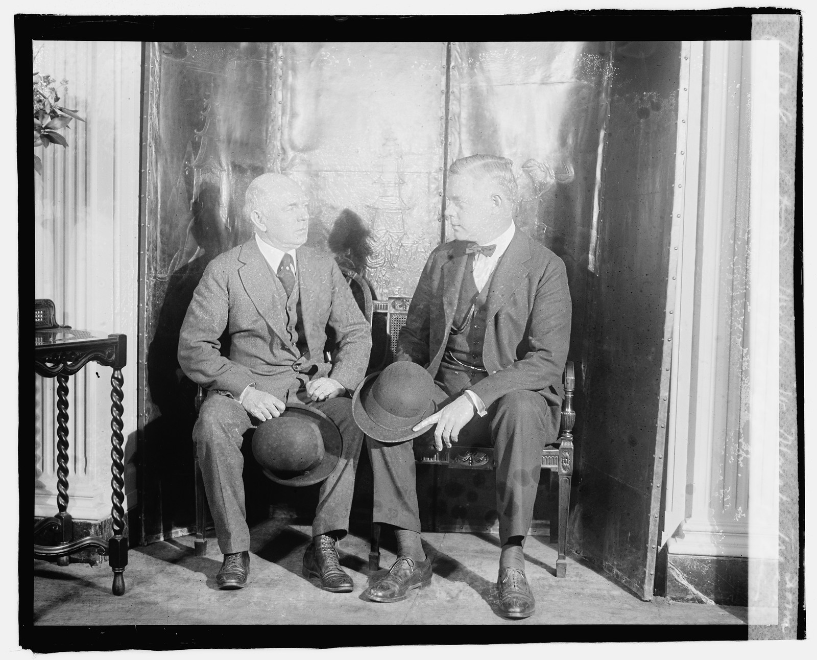 L to R: Wilbur W. Marsh, Treas., Iowa, S.W. Fordyce, St. Louis, 1920 January 8. — historic photograph