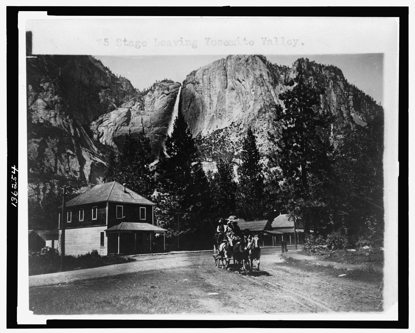 Stage leaving Yosemite Valley, c1906 Nov. 13. — historic photograph