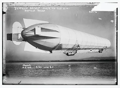 Zeppelin airship in flight
