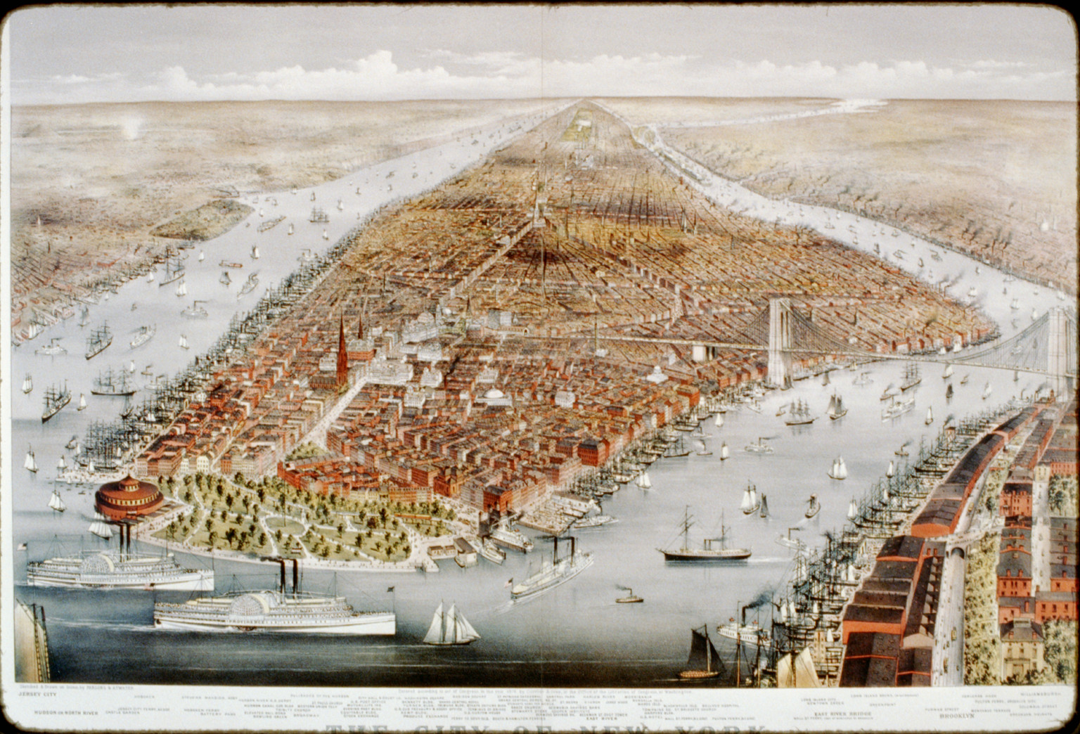The City of New York, [New York] : Currier & Ives, 1876. — antique lithograph