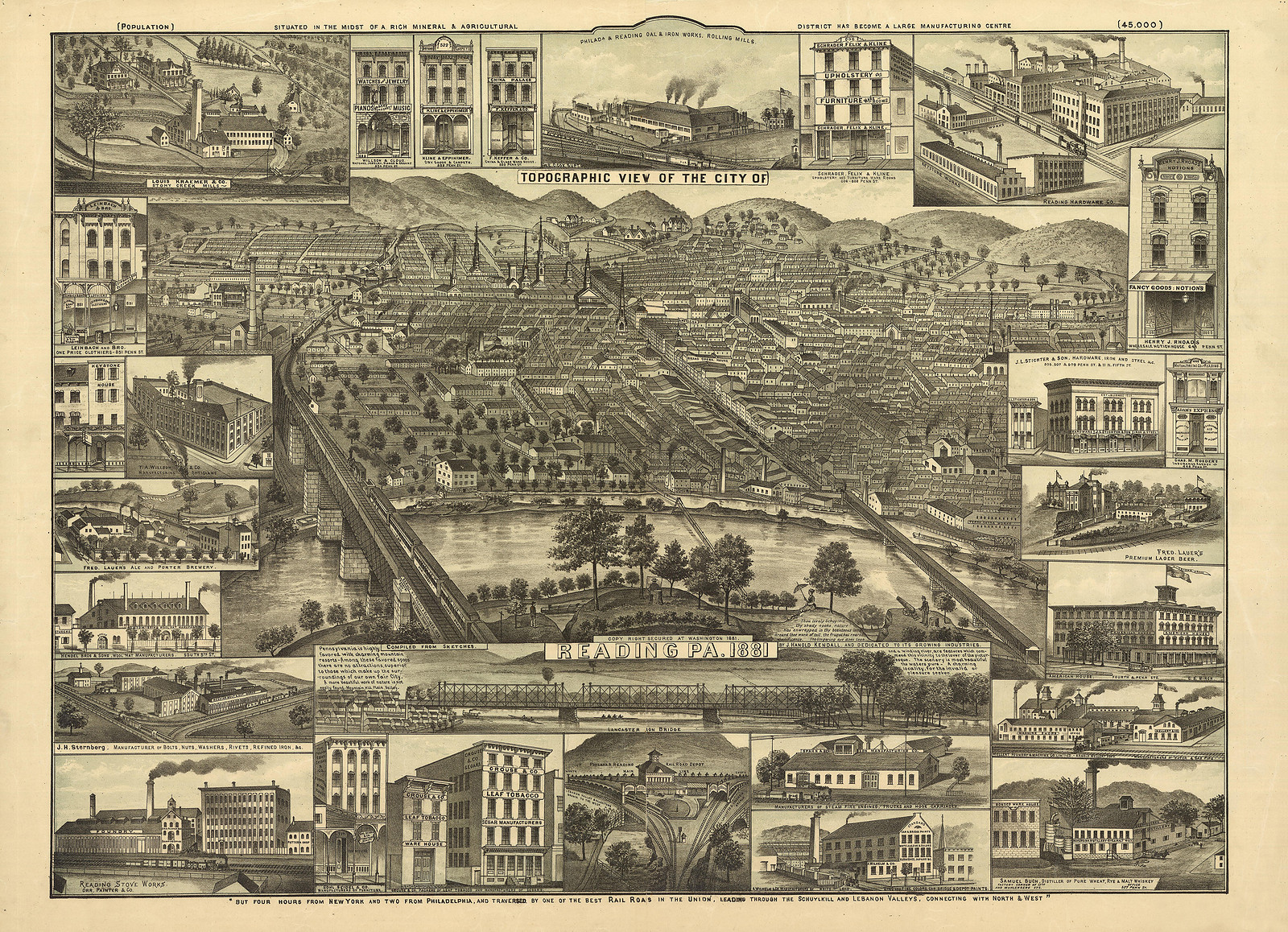 PA-Reading-1881, 1881 — antique map