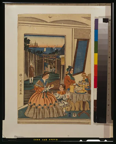 Seiyojin shuen no zuTITLE TRANSLATION:Banquet at foreign settlement house.