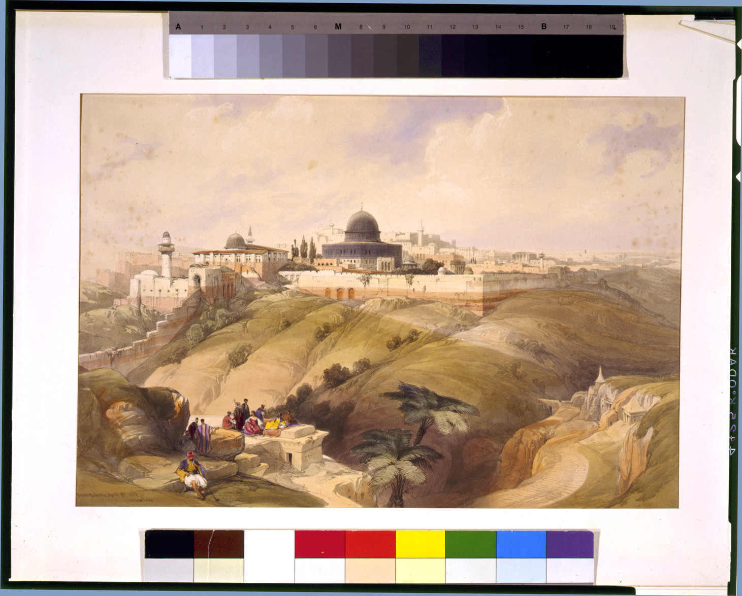 [from the road leading to Bethany] April 9th 1839 Jerusalem / David Roberts., [published 1842] — antique lithograph