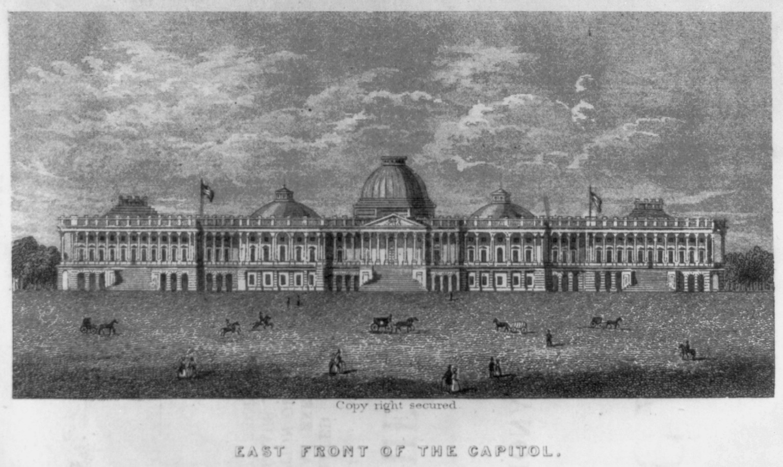 East front of the Capitol ca. 1854, [no date recorded on shelflist card] — historic print
