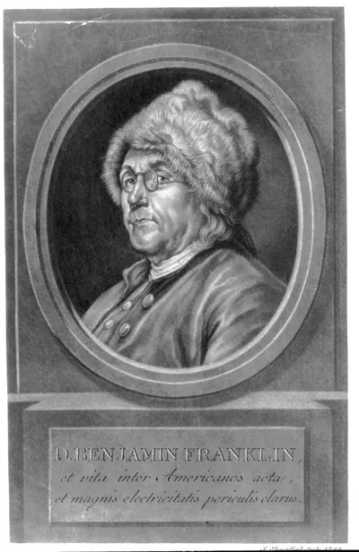 D. Benjamin Franklin, et vita inter Americanos acta, et magnis electricitatis periculis clarus / J. Elias Haid sculp., 1780.