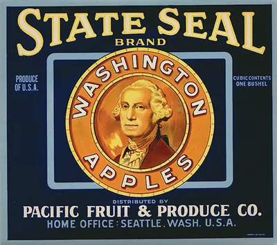 State Seal Brand Washington Apples crate label