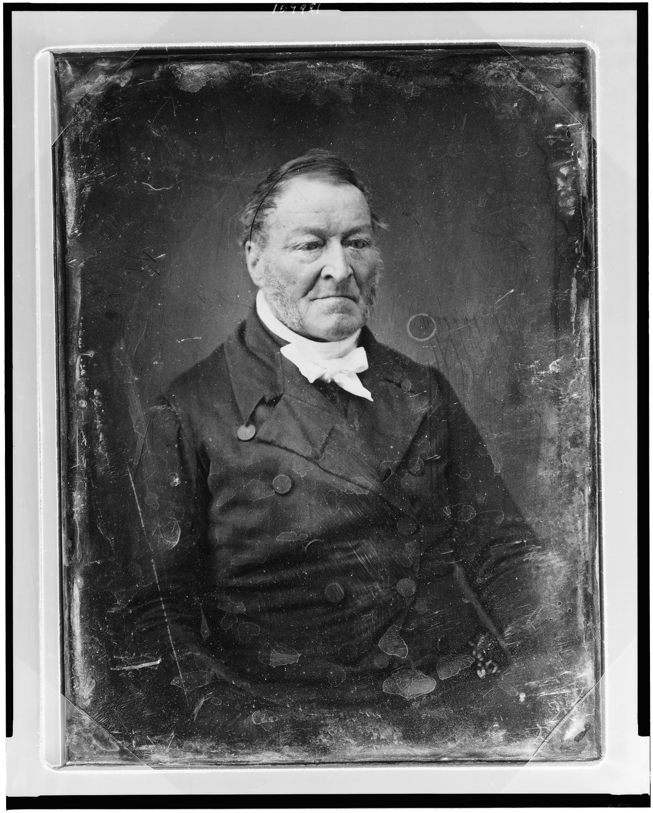 Half-length portrait of an older man in a daguerreotype, 1844 — historic photograph
