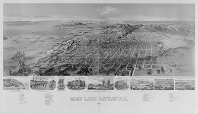 [3 birds-eye panoramic lith. views: Salt Lake City, Utah, 1891]