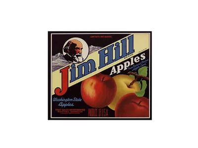 Jim Hill Brand Washington State Apples crate label