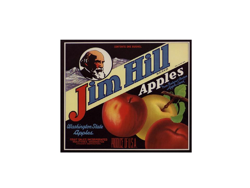 Jim Hill Brand Washington State Apples crate label — historic image