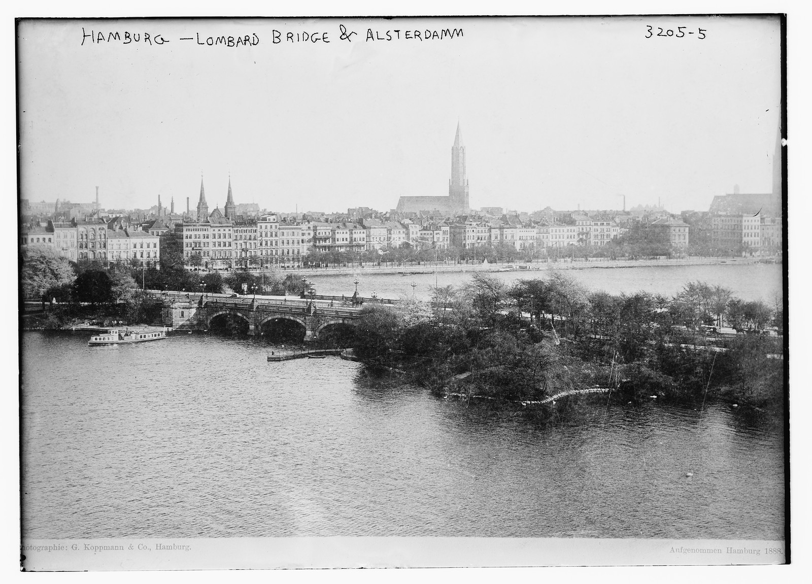 Hamburg -- Lombard Bridge and Alsterdamm, n/a — historic photograph
