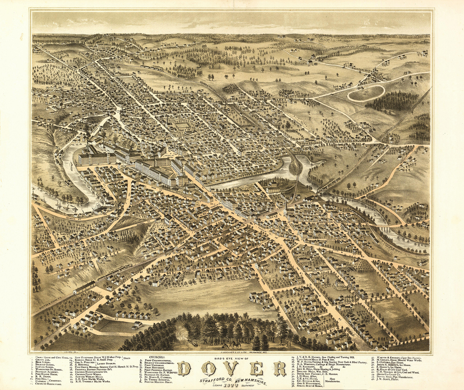 Dover, New Hampshire, 1877, 1877 — antique map