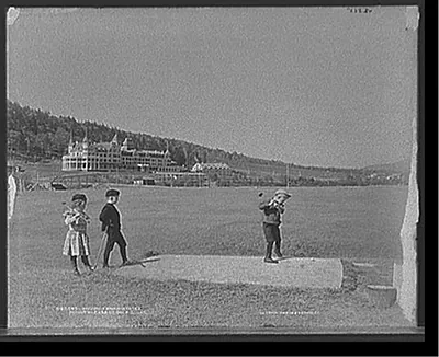 Driving from ninth tee, Mount Pleasant golf links