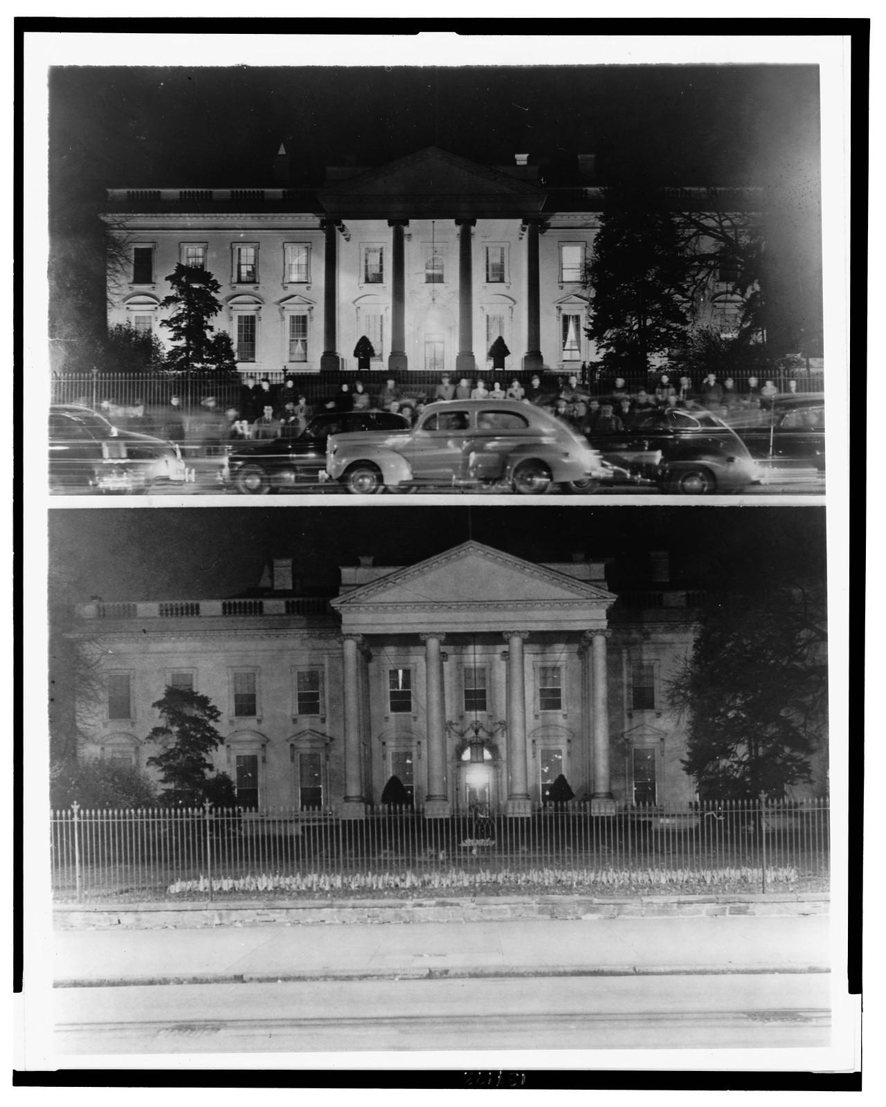 War dims White House lights — historic photograph