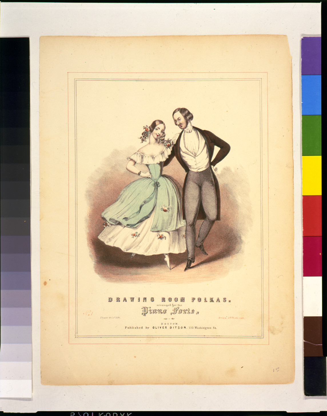Drawing room polkas--Arranged for the piano forte / Thayer & Cos. Lith., Boston : published by Oliver Ditson, [between 1835 and 1860] — antique lithograph