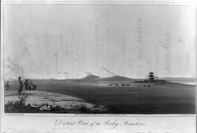 Distant view of the Rocky Mountains / S. Seymour, delt. ; I. Clark, sculpt.