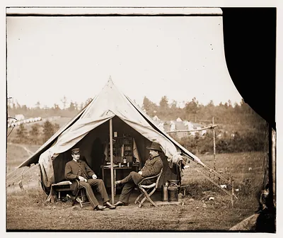 Culpeper Virginia. Dr. Charles K. Irwin 72nd New York Infantry in front of tent