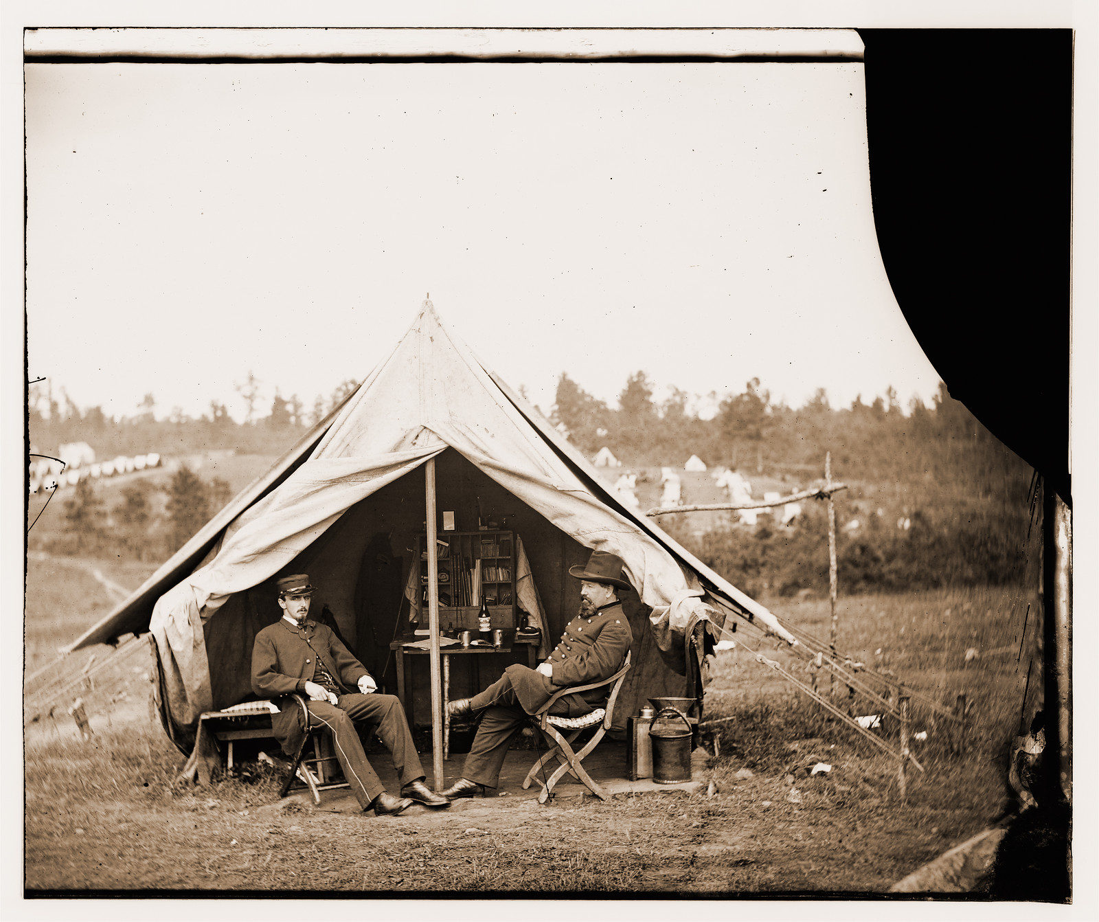 Culpeper Virginia. Dr. Charles K. Irwin 72nd New York Infantry in front of tent, 1863 — historic photograph