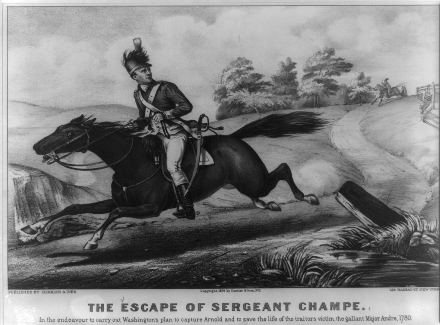 The Escape of Sergeant Champe, New York : Published by Currier & Ives, c1876. — antique lithograph