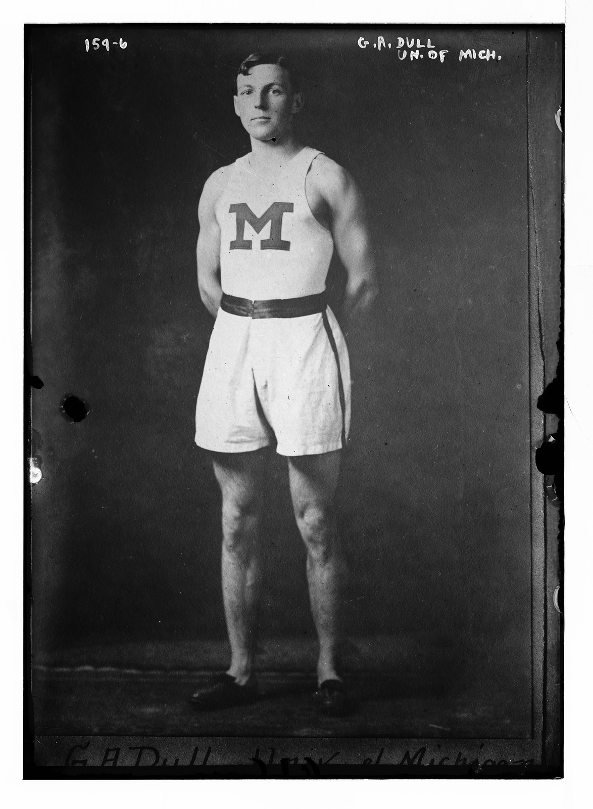 G.A. Dull, Univ. of Michigan, athlete, n/a — historic photograph