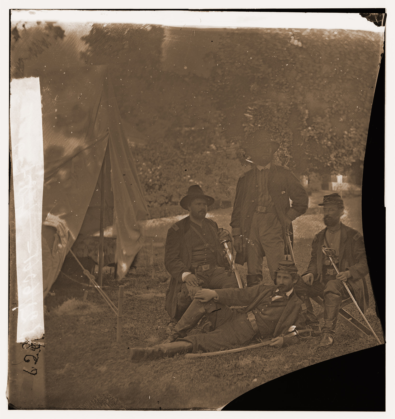 Westover Landing Virginia. James H. Childs and staff 4th Pennsylvania Cavalry, 1862 — historic photograph