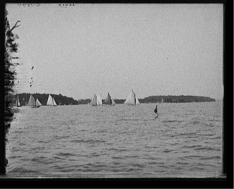 [Inter-lake yachting meet, Put-In-Bay, July 10, 1904, start of 21 footers], 1904 July 10. — historic photograph