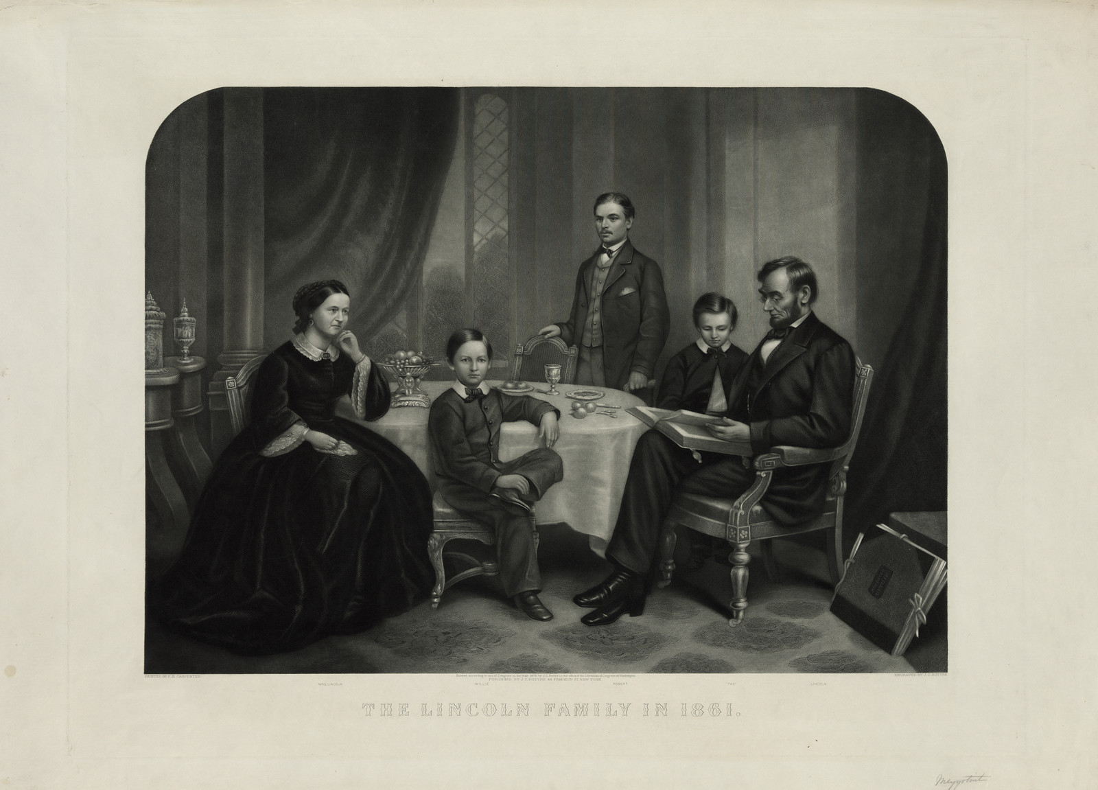 Lincoln family in 1861, c1873. — historic print
