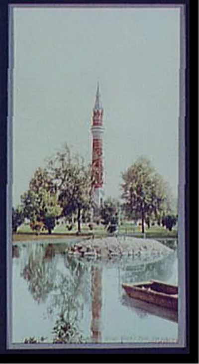 Tower from the lake, Water Works Park, Detroit
