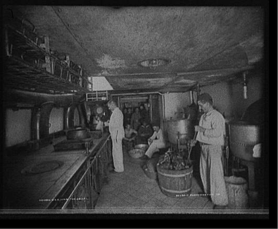 U.S.S. Iowa, the galley, [between 1897 and 1901] — historic photograph